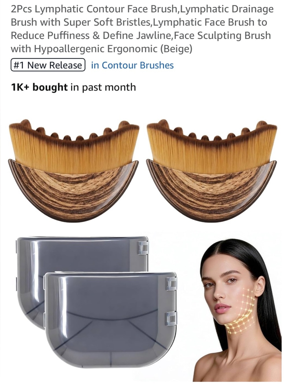 2Pcs Lymphatic Contour Face Brush